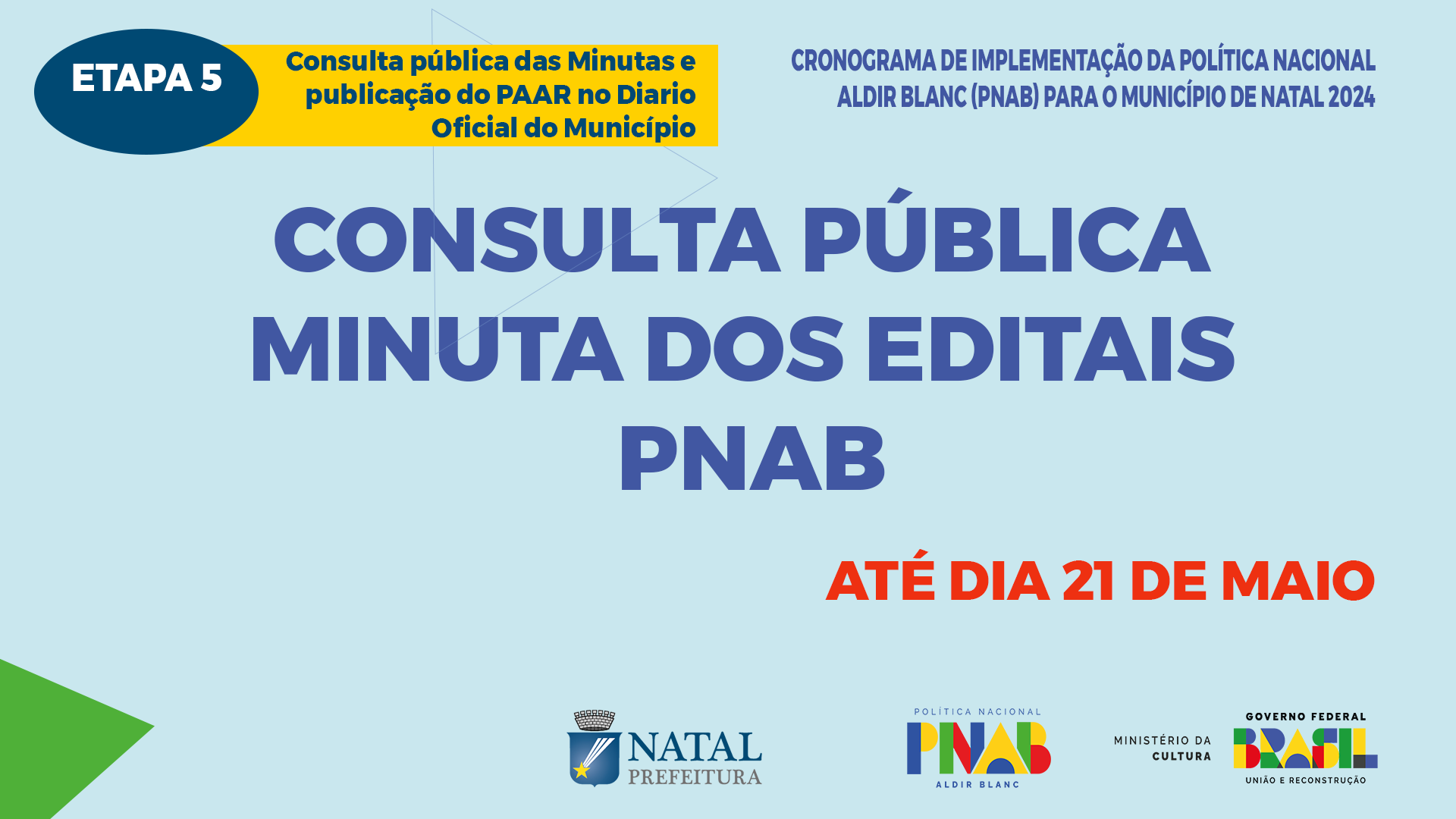 CONSULTA PÚBLICA: DAS MINUTAS DOS EDITAIS PNAB